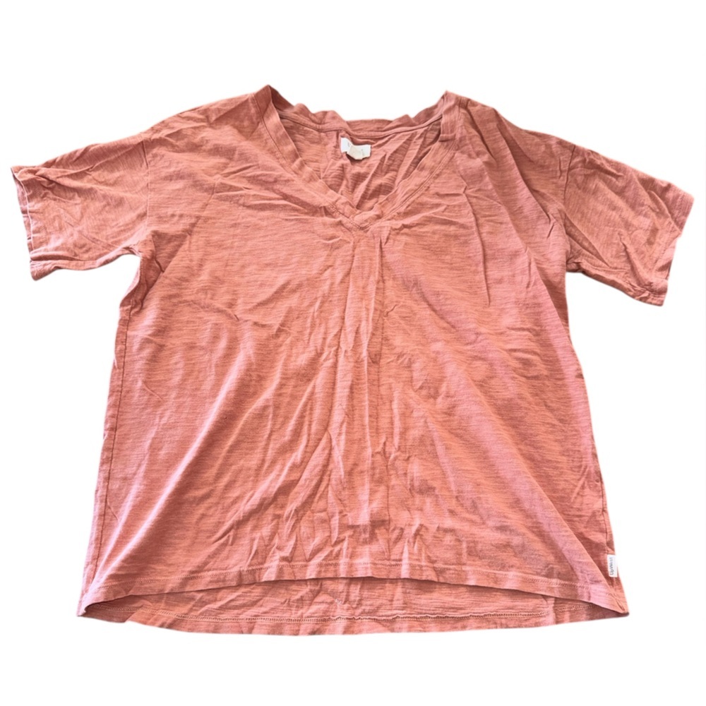 UpWest Light Pink V-Neck Short Sleeve T-Shirt XS